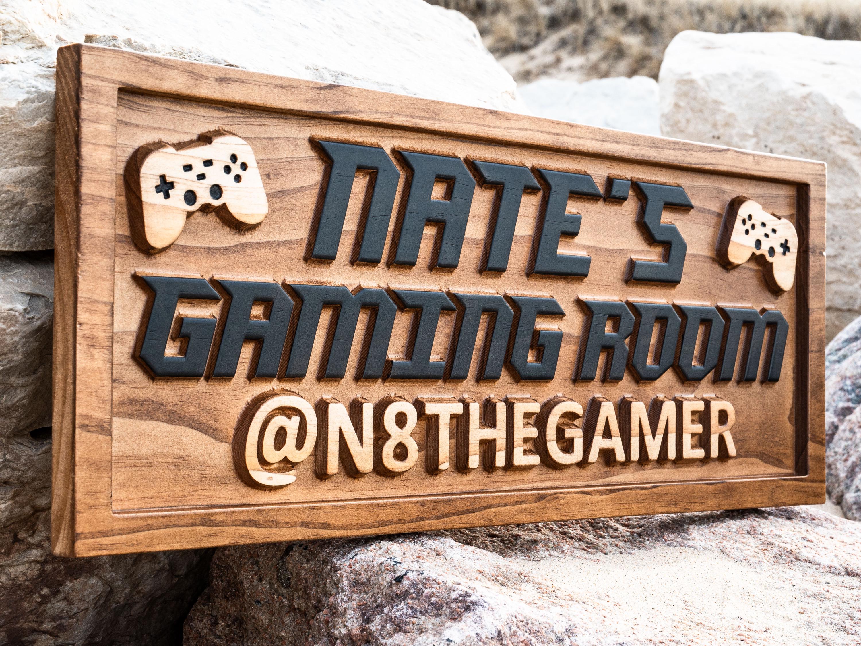 Gamer Name Sign Personalized Video Gamer Name Sign | Game Room Wall Art | PC Room ...