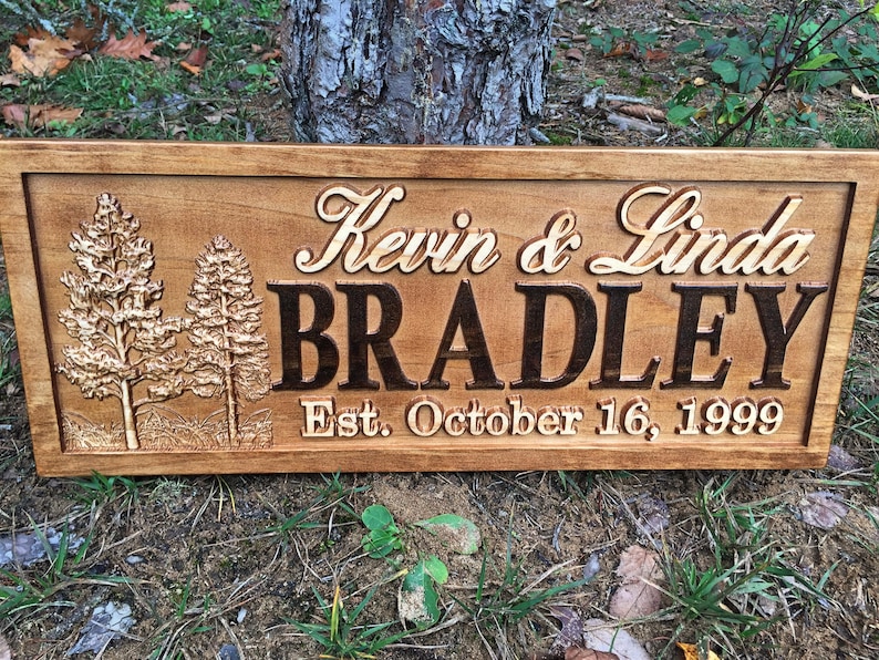 Custom Wood Sign | Family Name Sign | Last Name Sign | Personalized Wedding Gift | Anniversary Gift | Established Sign | Wedding Sign Decor bild 9