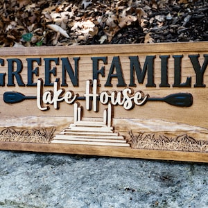 Personalized 3D Wooden Lake House Nautical Decor | Boat Decor, Custom Lake Decor, Lake House Decor, Lake Gifts, Beach Decor, Lake House Sign bild 3
