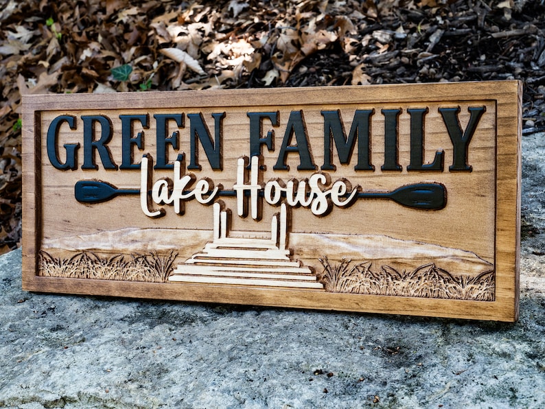 Personalized 3D Wooden Lake House Nautical Decor | Boat Decor, Custom Lake Decor, Lake House Decor, Lake Gifts, Beach Decor, Lake House Sign bild 3