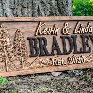 Custom Wood Sign | Family Name Sign | Last Name Sign | Personalized Wedding Gift | Anniversary Gift | Established Sign | Wedding Sign Decor bild 5
