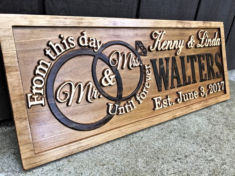 Mr and Mrs Sign Wooden Wedding Signs Wood Wedding Gift Custom Engagement Gift Established Marriage Bridal Shower Personalized Couple Gift immagine 10