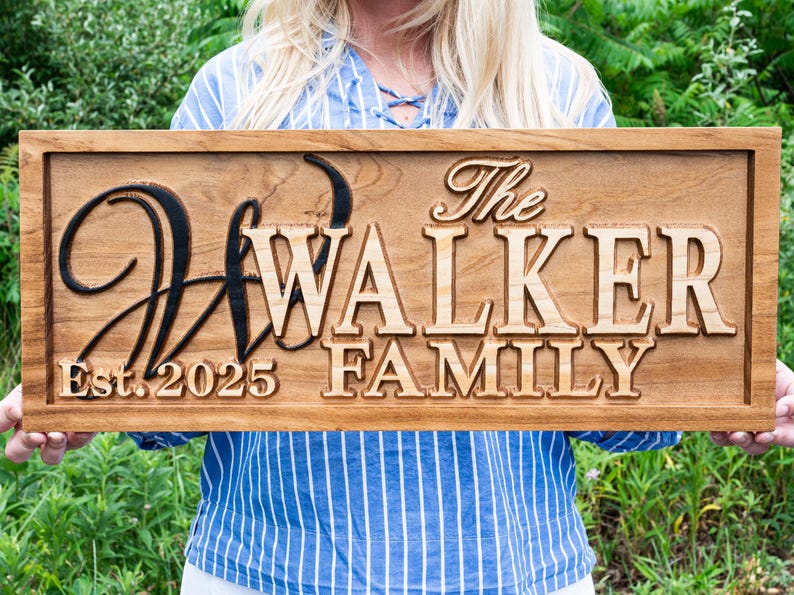Custom Wooden Sign for Home Sign Family Last Name Sign Wood Wall Art ...