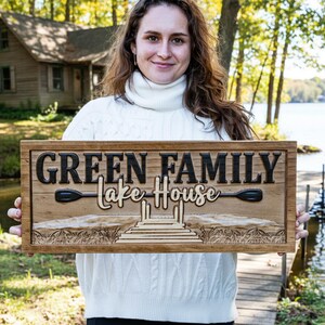 Personalized 3D Wooden Lake House Nautical Decor | Boat Decor, Custom Lake Decor, Lake House Decor, Lake Gifts, Beach Decor, Lake House Sign bild 5