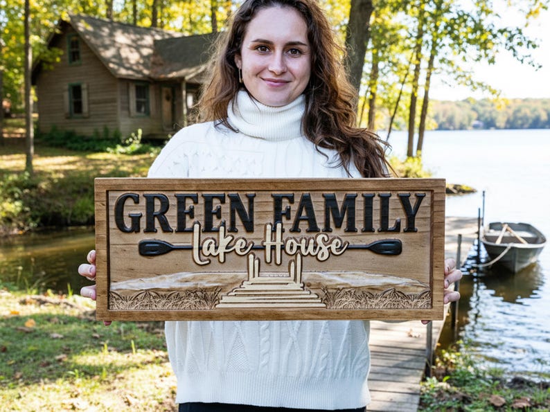 Personalized 3D Wooden Lake House Nautical Decor | Boat Decor, Custom Lake Decor, Lake House Decor, Lake Gifts, Beach Decor, Lake House Sign bild 5