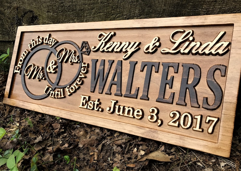 Mr and Mrs Sign Wooden Wedding Signs Wood Wedding Gift Custom Engagement Gift Established Marriage Bridal Shower Personalized Couple Gift immagine 9