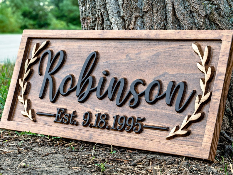 Last Name Sign Wood Wall Decor Nursery Name Sign Baby Etsy