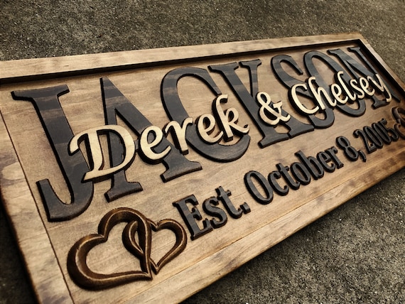 Personalized Wedding Gift Last Name Sign Bridal Shower Gift Wedding Gift Solid Wood Pine Sign Wedding Sign Family Name Sign
