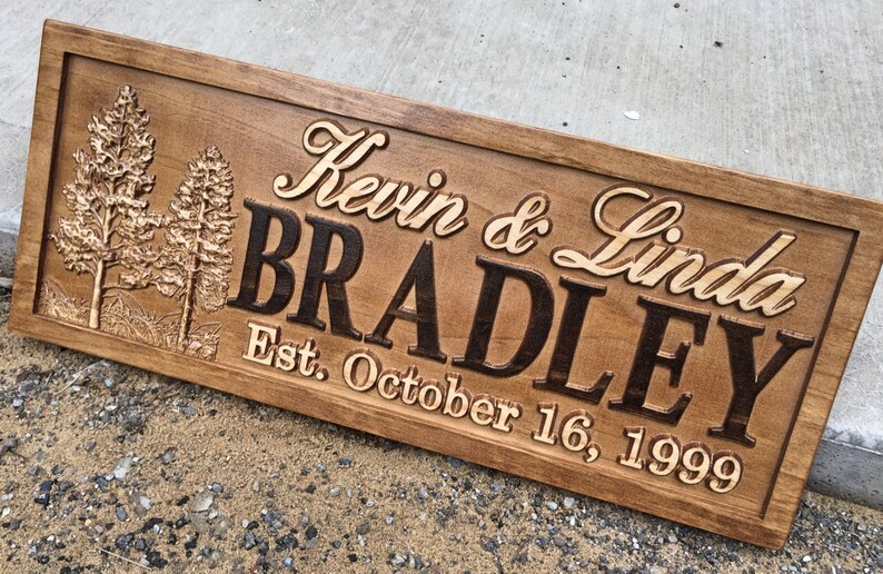 Rustic Wedding Signs Wood Wall Art Personalized Couples Gift Etsy