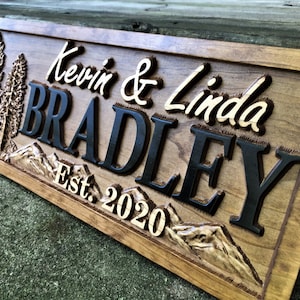 Custom Wood Sign | Family Name Sign | Last Name Sign | Personalized Wedding Gift | Anniversary Gift | Established Sign | Wedding Sign Decor bild 3