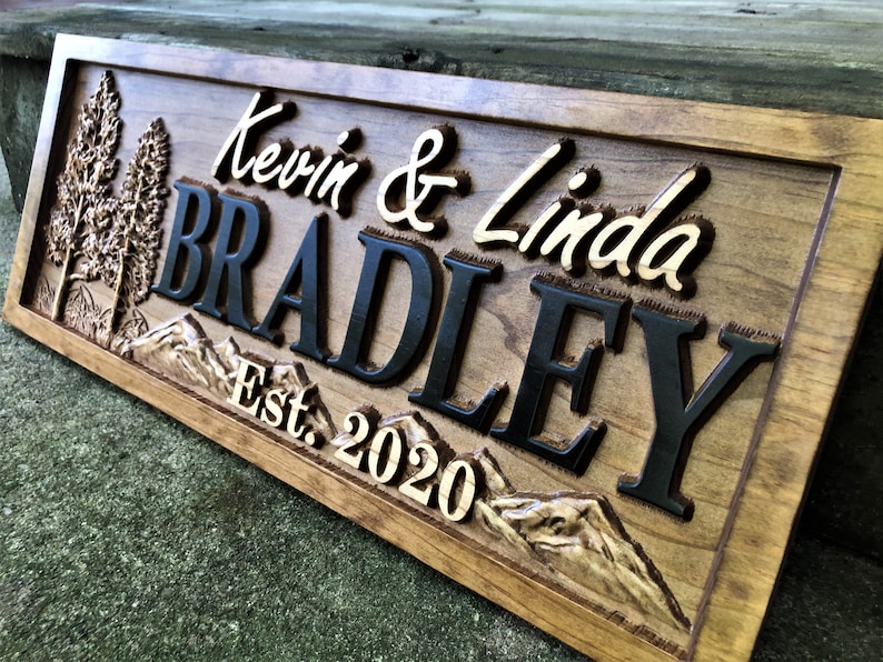 Custom Wood Sign | Family Name Sign | Last Name Sign | Personalized Wedding Gift | Anniversary Gift | Established Sign | Wedding Sign Decor bild 3