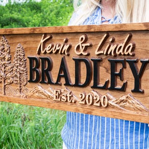 Custom Wood Sign | Family Name Sign | Last Name Sign | Personalized Wedding Gift | Anniversary Gift | Established Sign | Wedding Sign Decor bild 8