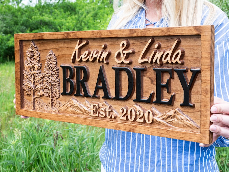 Custom Wood Sign | Family Name Sign | Last Name Sign | Personalized Wedding Gift | Anniversary Gift | Established Sign | Wedding Sign Decor bild 8