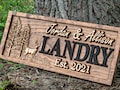 Outdoor Decor | Custom Wood Sign | Deer Hunting Gifts | Cabin Decor | Tree Wood Decor | 3D Family Name Sign | Last Name Decor | Camper Decor