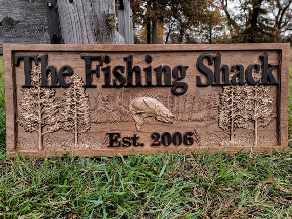 Fishing Gifts for Men Lake House Decor Fishing Decor Cottage Decor Man Cave  Sign Fishing Wall Art Cabin Decor 3D Wood Bass Decor -  Canada