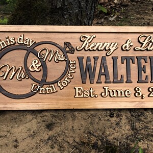 Mr and Mrs Sign Wooden Wedding Signs Wood Wedding Gift Custom Engagement Gift Established Marriage Bridal Shower Personalized Couple Gift immagine 8