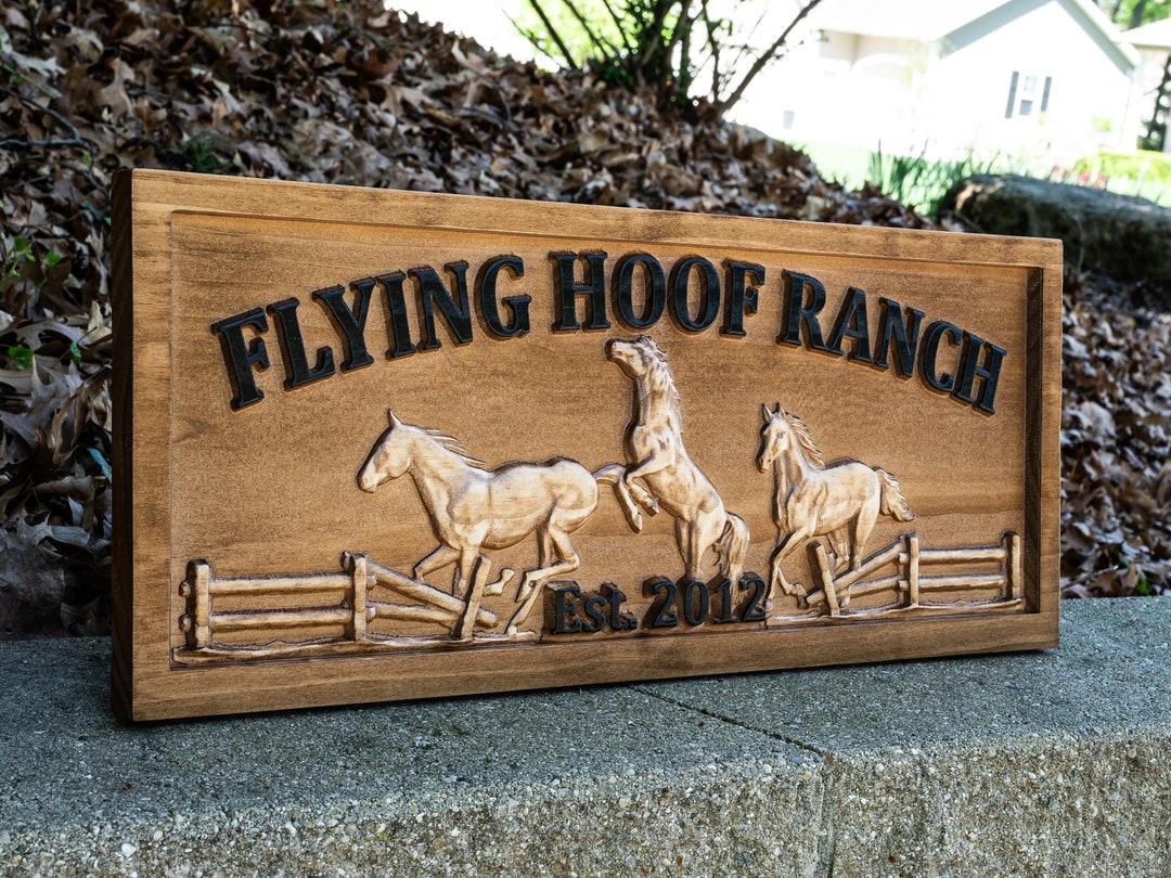 Personalized Horse Ranch Name Sign Rustic Wood Sign Couples Gift Custom ...