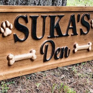 Personalized Dog Name 3D Sign, Pet Memorial Sign, Dog Mom Dog Dad Gift, Wooden Dog Sign, Personalized Pet Name Sign, Custom Dog Lover Gift