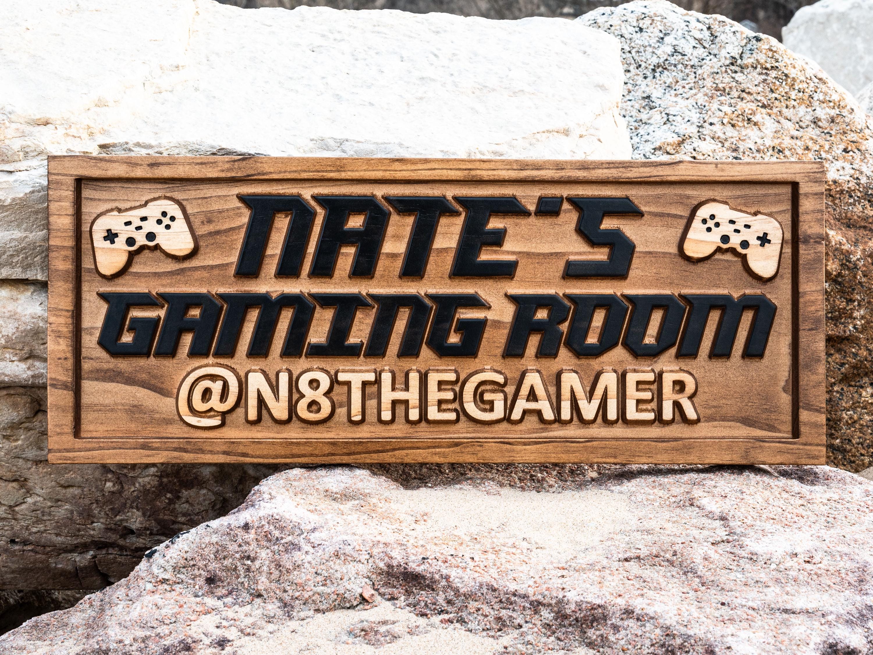 Gamer Name Sign Personalized Video Gamer Name Sign | Game Room Wall Art | PC Room ...