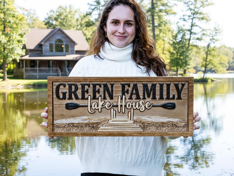 Personalized 3D Wooden Lake House Nautical Decor | Boat Decor, Custom Lake Decor, Lake House Decor, Lake Gifts, Beach Decor, Lake House Sign bild 7