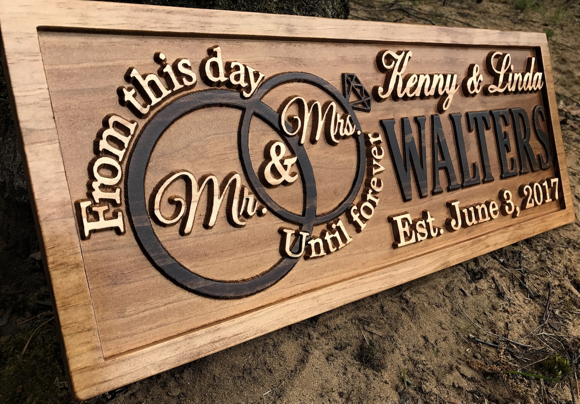 Mr and Mrs Sign Wooden Wedding Signs Wood Wedding Gift Custom - Etsy