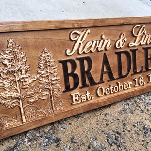 Custom Wood Sign | Family Name Sign | Last Name Sign | Personalized Wedding Gift | Anniversary Gift | Established Sign | Wedding Sign Decor bild 7