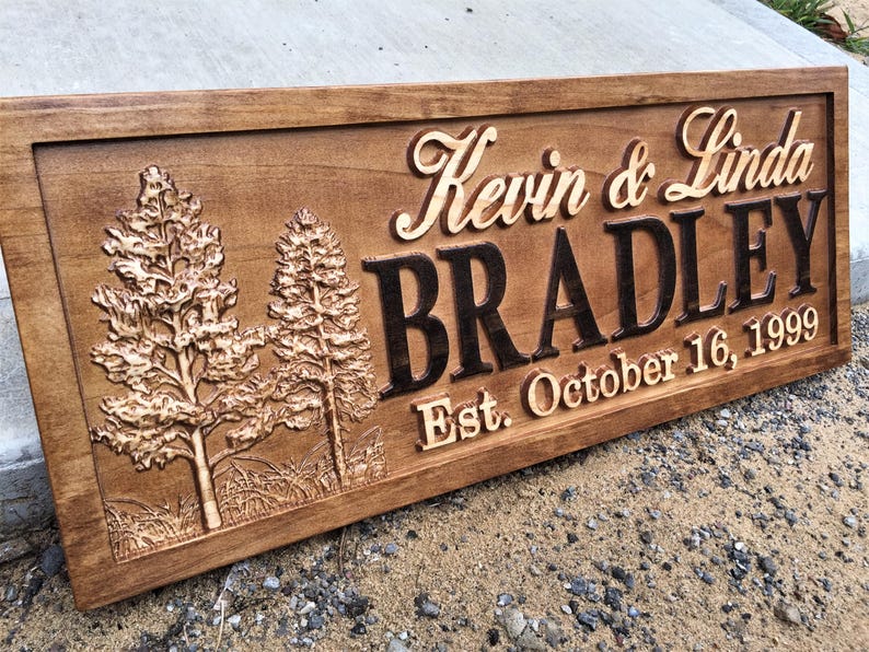 Custom Wood Sign | Family Name Sign | Last Name Sign | Personalized Wedding Gift | Anniversary Gift | Established Sign | Wedding Sign Decor bild 7