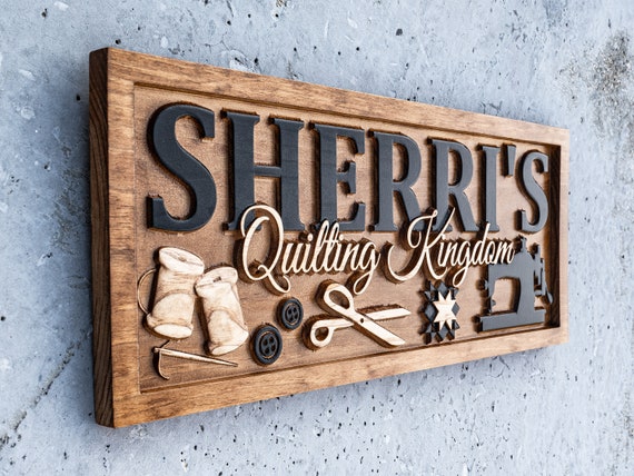 Personalized Sewing Room Sign Quilting Established Sign Crafting