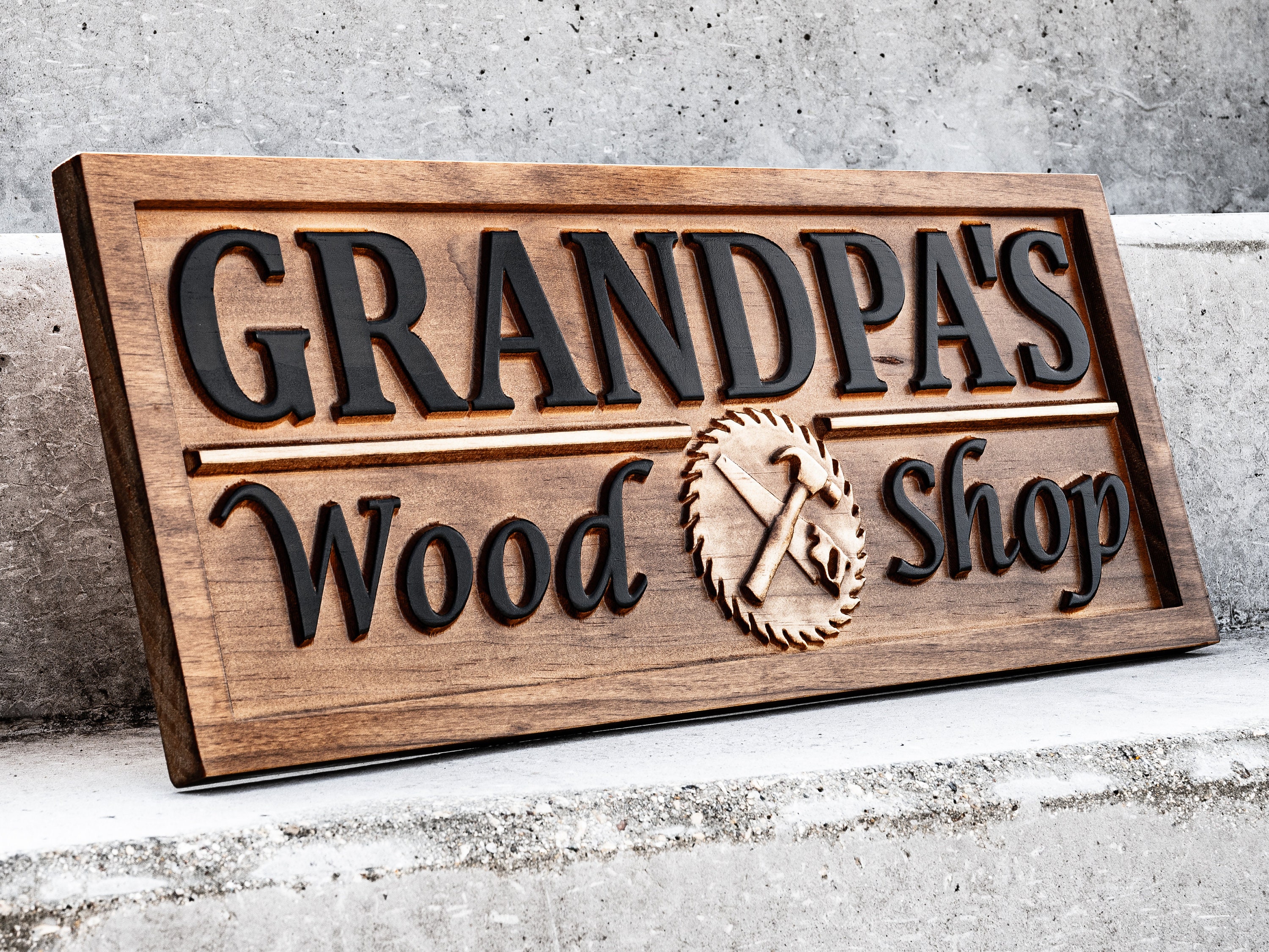 Custom Wooden Shop Sign, Wood Workshop Sign