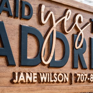 Personalized Real Estate Gift, Yes to the Address Sign, Wood Real Estate Agent Sign, Sold Sign, Real Estate Sign Real Estate Marketing Prop image 6