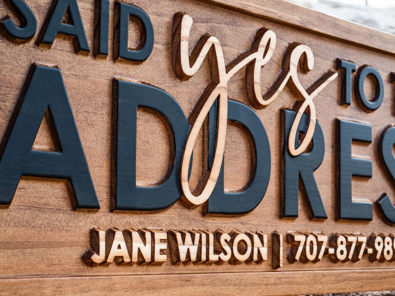 Personalized Real Estate Gift, Yes to the Address Sign, Wood Real Estate Agent Sign, Sold Sign, Real Estate Sign Real Estate Marketing Prop image 6