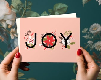 JOY in Pink Weihnachtskarte