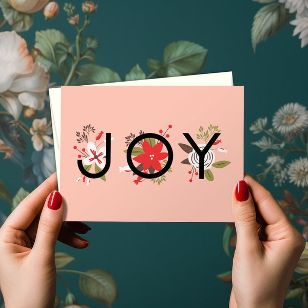 JOY in Pink Holiday Card