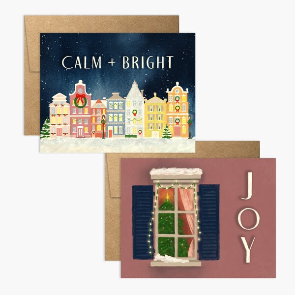 Yuletide City Holiday Card Set