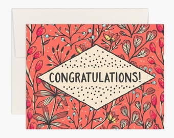 Tangerine Blossoms Congratulations Card - By Palmer Street Press