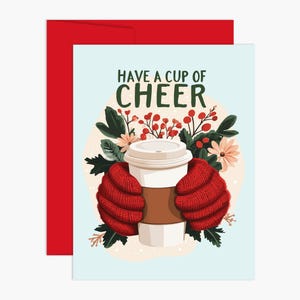 Urlaub Geschenkkartenhalter - Tasse Freude Weihnachtskarte - Kaffee Geschenkkartenhalter