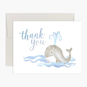 Tarjetas de agradecimiento para baby shower con diseño de ballenas: ¡Gracias por la ballena! - Por Palmer Street Press
