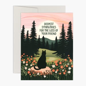 Carte de sympathie pour la perte d'un chat - Perte d'un ami - Carte de perte d'animal de compagnie