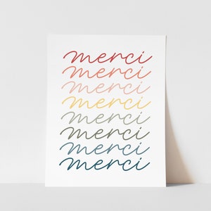 Merci En Couleur Art Print