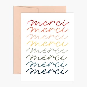 Merci En Couleur Thank You Card
