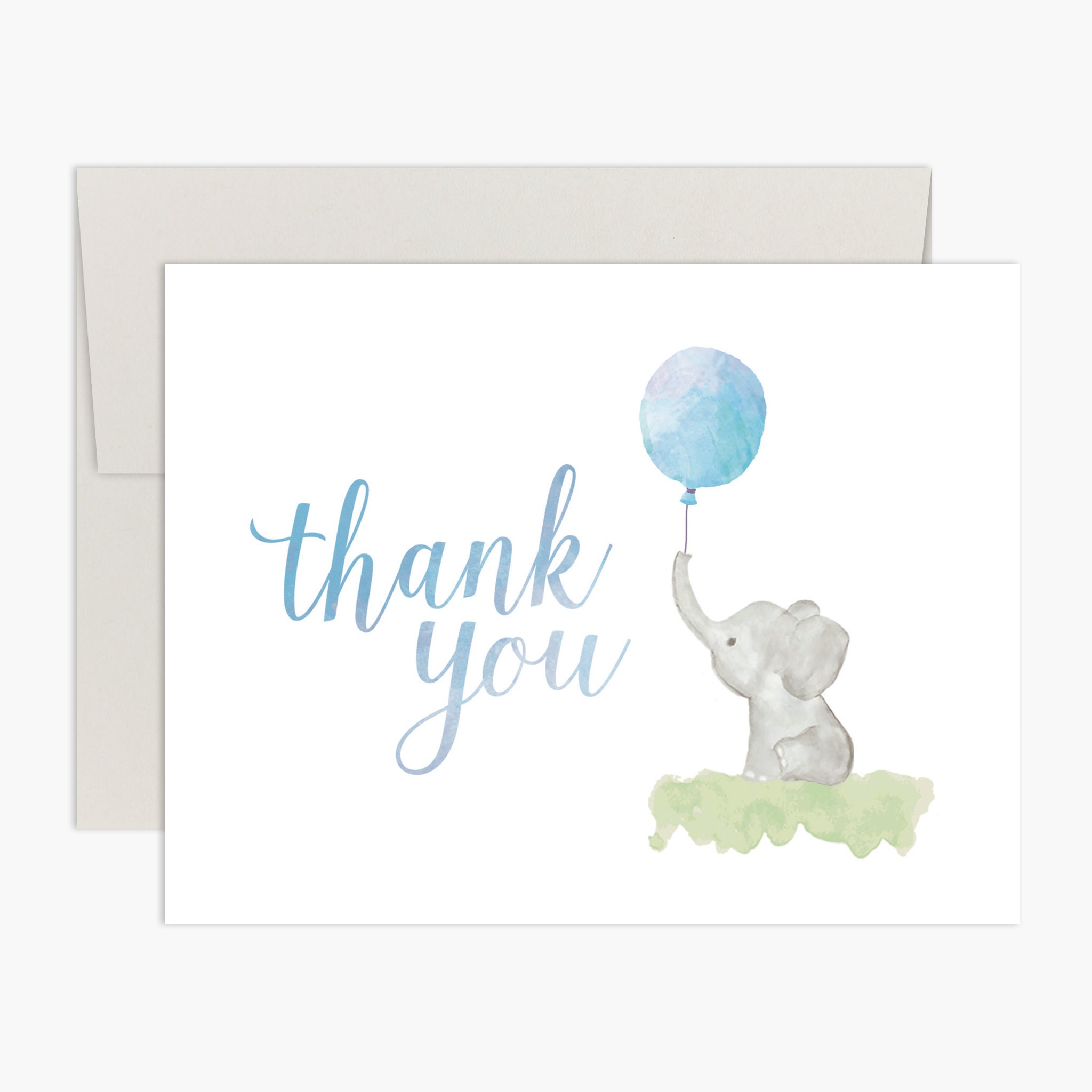 50 Dankeskarten Für Babyparty Mit Rosa Elefanten-Motiv – Inkl. Umschläge, 10,2 X 15,2 Cm (A6)