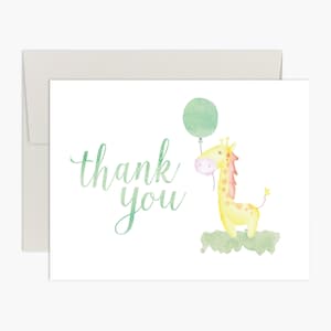 Bedankt! Giraffe babyshower bedankkaarten (set van 10 kaarten + enveloppen) - aquarel babygiraf - door Palmer Street Press