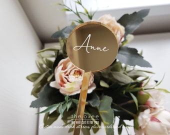 Stainless Steel Personalised Name Drink Stirrers Custom Party Swizzle Stir Sticks Wedding Engagement Bachelorette Bridal Shower Table Centerpiece Custom Laser Cut Names Cocktail Accessory Bar Decor