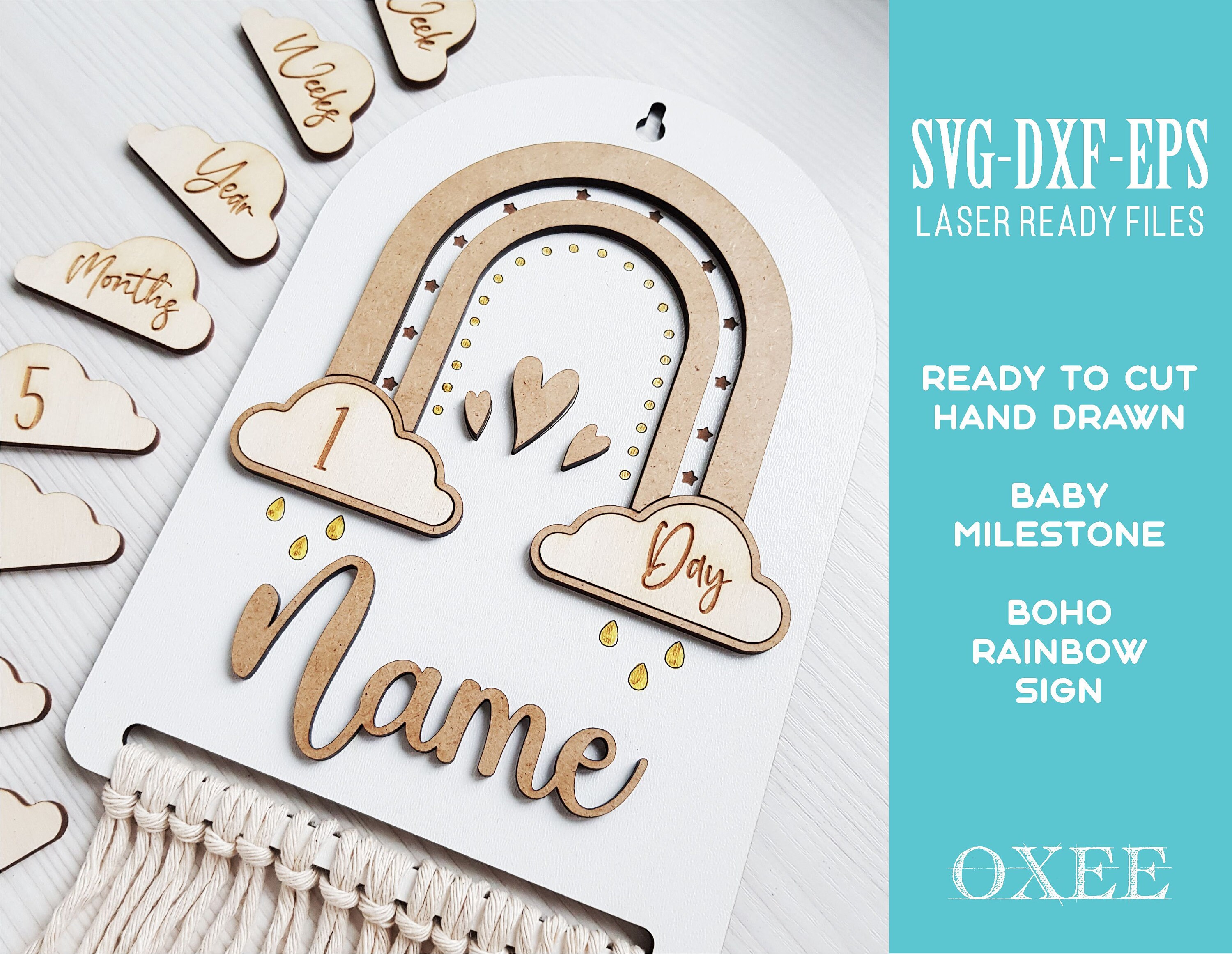 Boho Baby Milestone Sign, Laser Cut File (SVG DXF EPS) - Etsy Australia