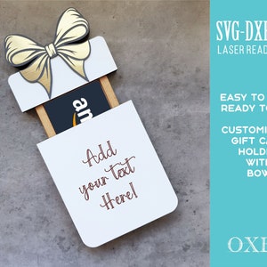 Gift Card Holder SVG by Oxee, lasert cut pattern Gift Card pocket, birthday gift card holder pattern