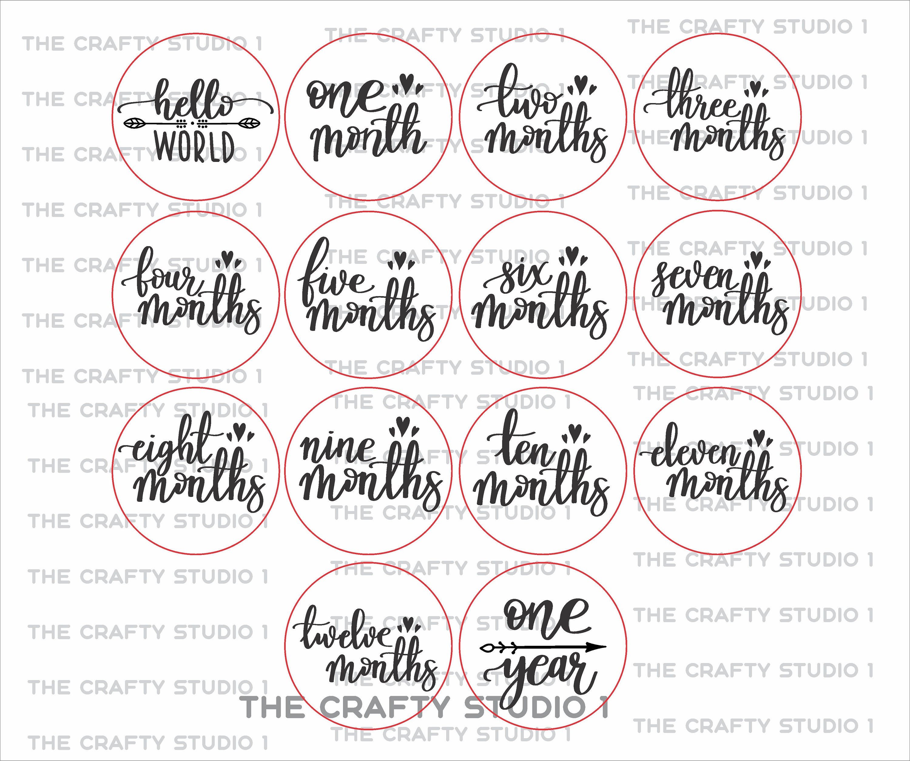 Baby Milestone SVG Bundle, Newborn Sign, Monthly Age (digital Download ...