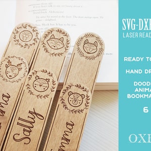 Kids Bookmark SVG bundle by Oxee, kids birthday gift, laser cut bookmark, wooden bookmark SVG, book lover SVG
