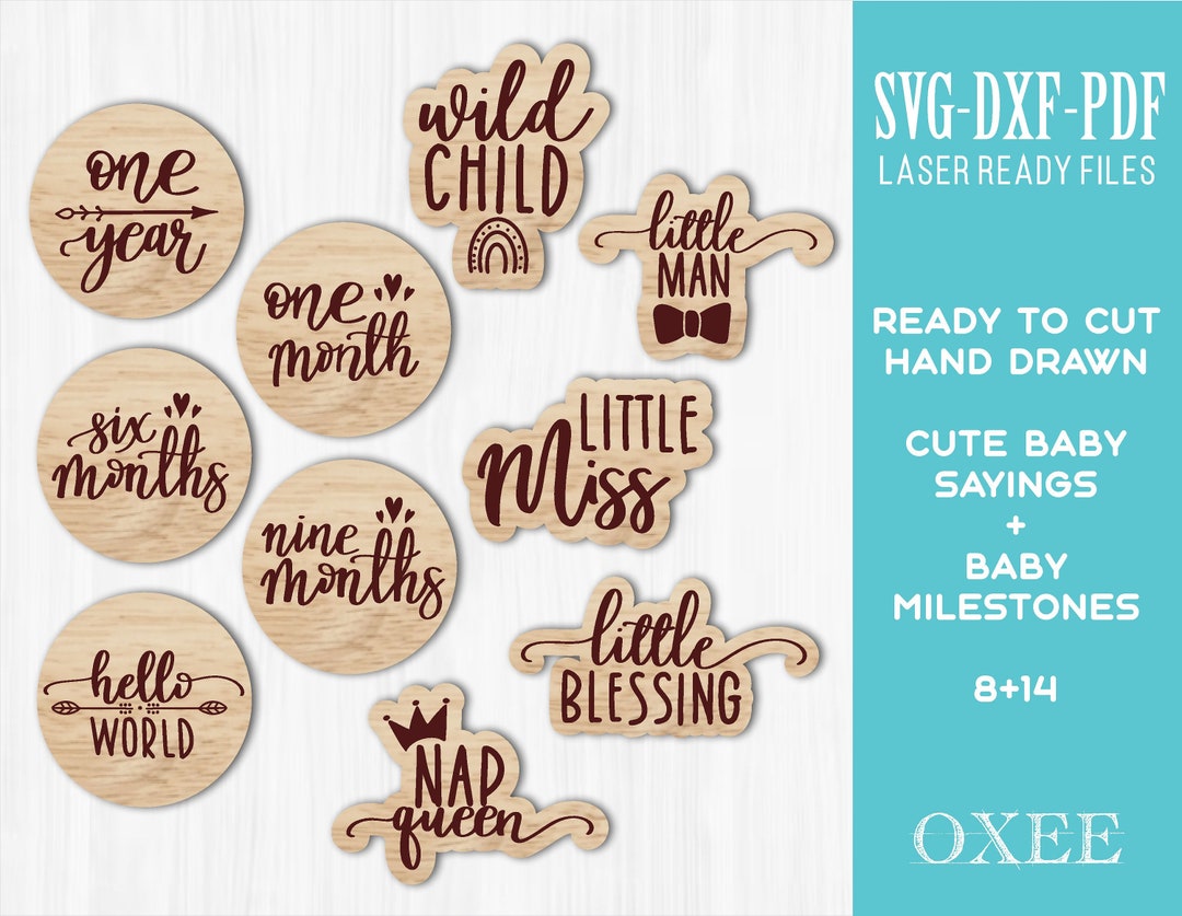 Baby Milestone SVG Bundle by Oxee, Newborn Sign Svg, Nine Months Svg ...