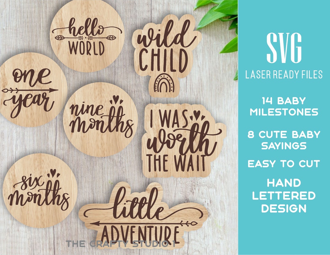 Baby Milestone SVG Bundle by Oxee Newborn Sign Svg Nine - Etsy UK