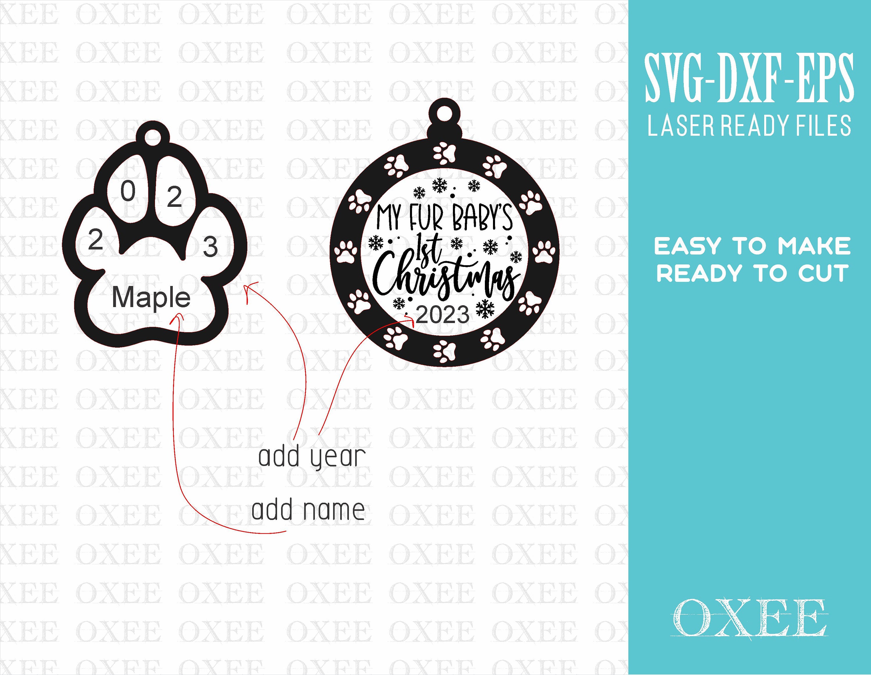 Dog Christmas Ornament SVG Bundle, Laser Cut File - Etsy